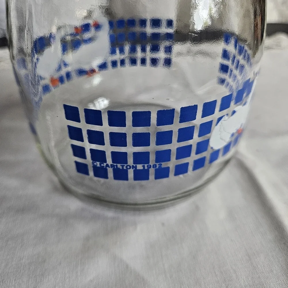 1982 Carlton Glass 3/4 L Glass Goose Canister W/ Lid